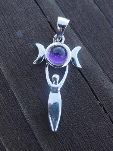 Goddess with Triple Moon Pendant Default Title - Earth Family Crystals