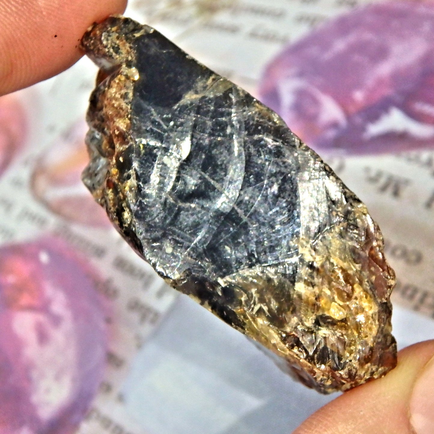 Sumatra Rare Blue & Cognac Raw Amber Chunk From Indonesia 1 - Earth Family Crystals