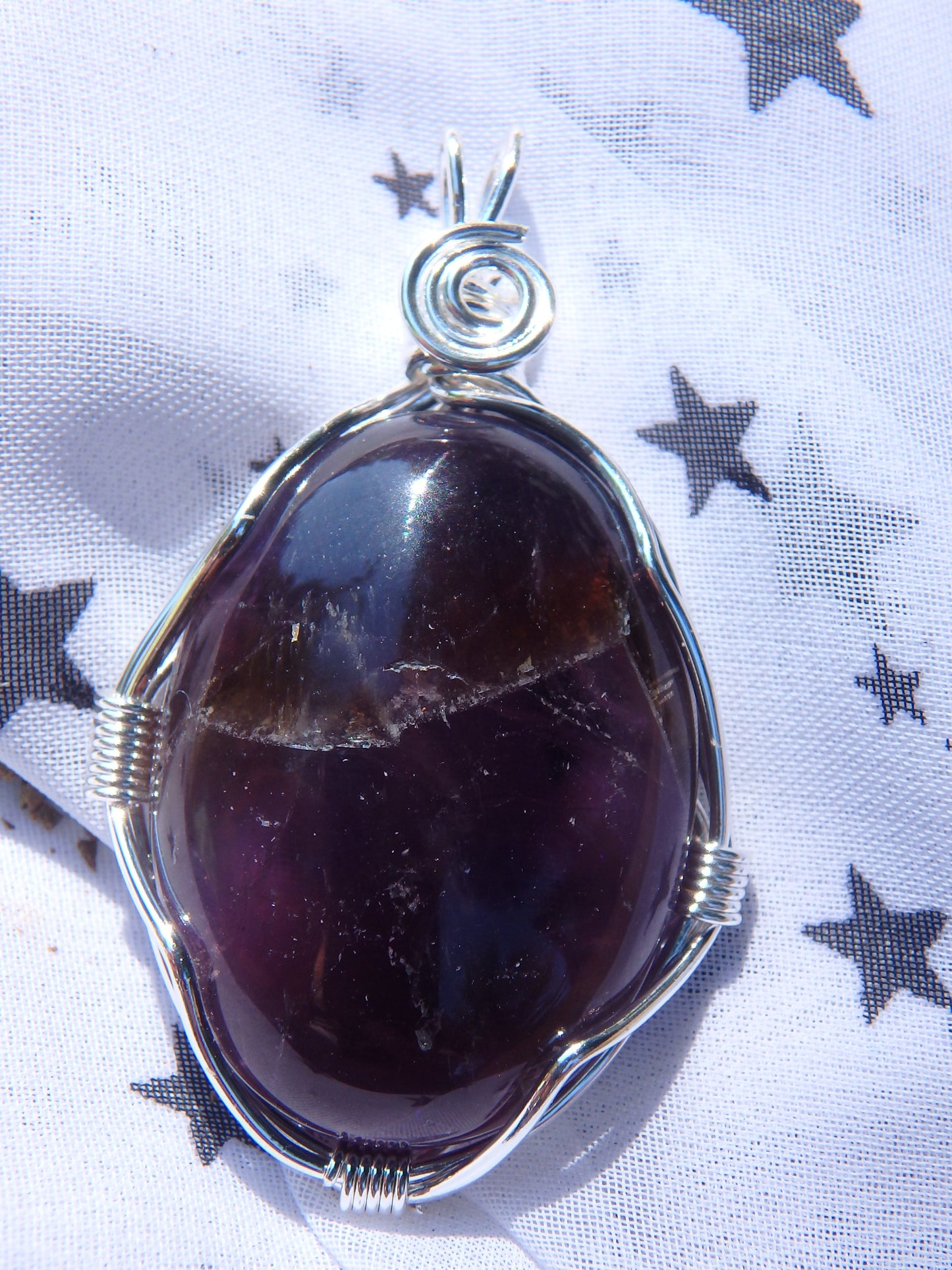 Juicy Purple Amethyst & Silver Wire Wrapped Pendant - Metiz Tier Price