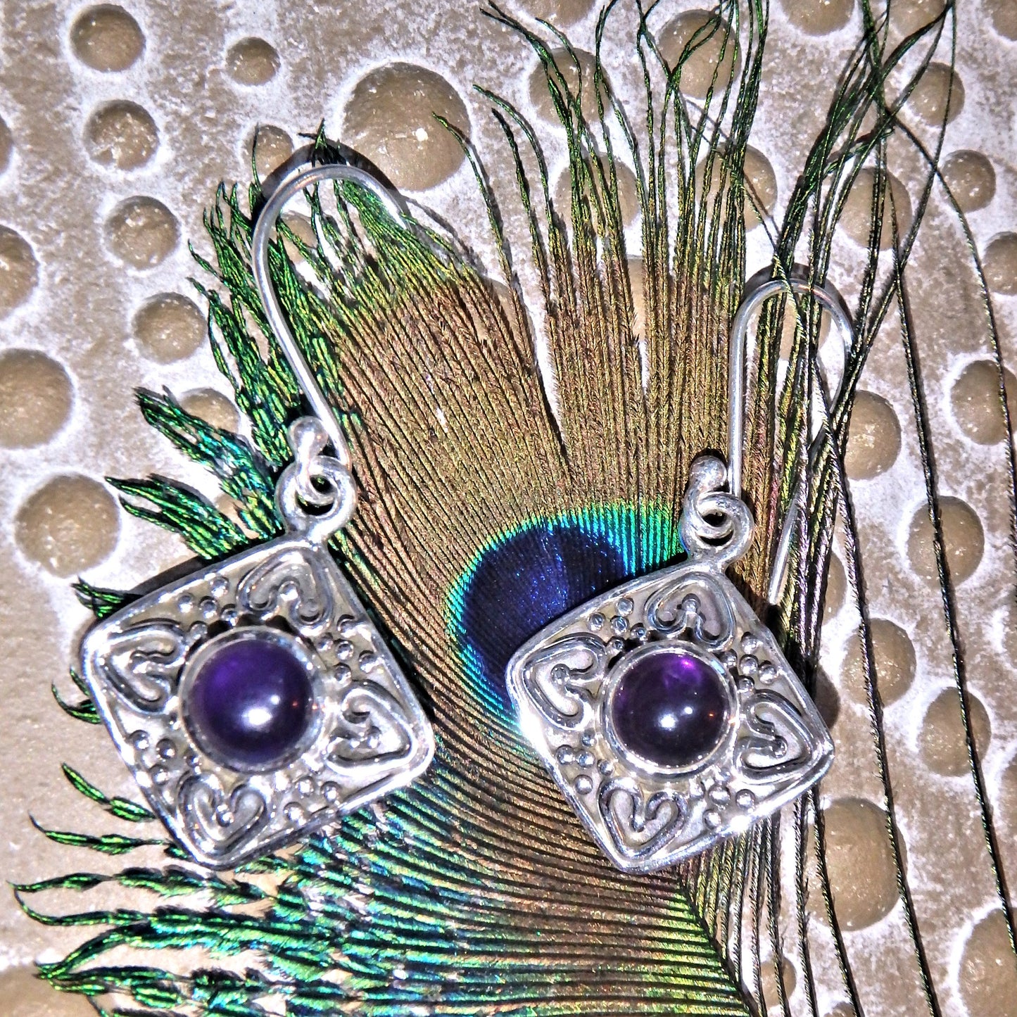 Purple Light Amethyst Earrings Sterling Silver