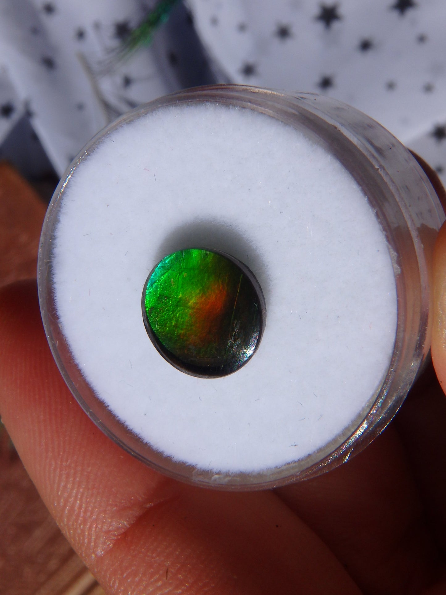 Gorgeous Flashes Quartz Capped Alberta Ammolite Cabochon For Jewellery Making 1 - Earth Family Crystals