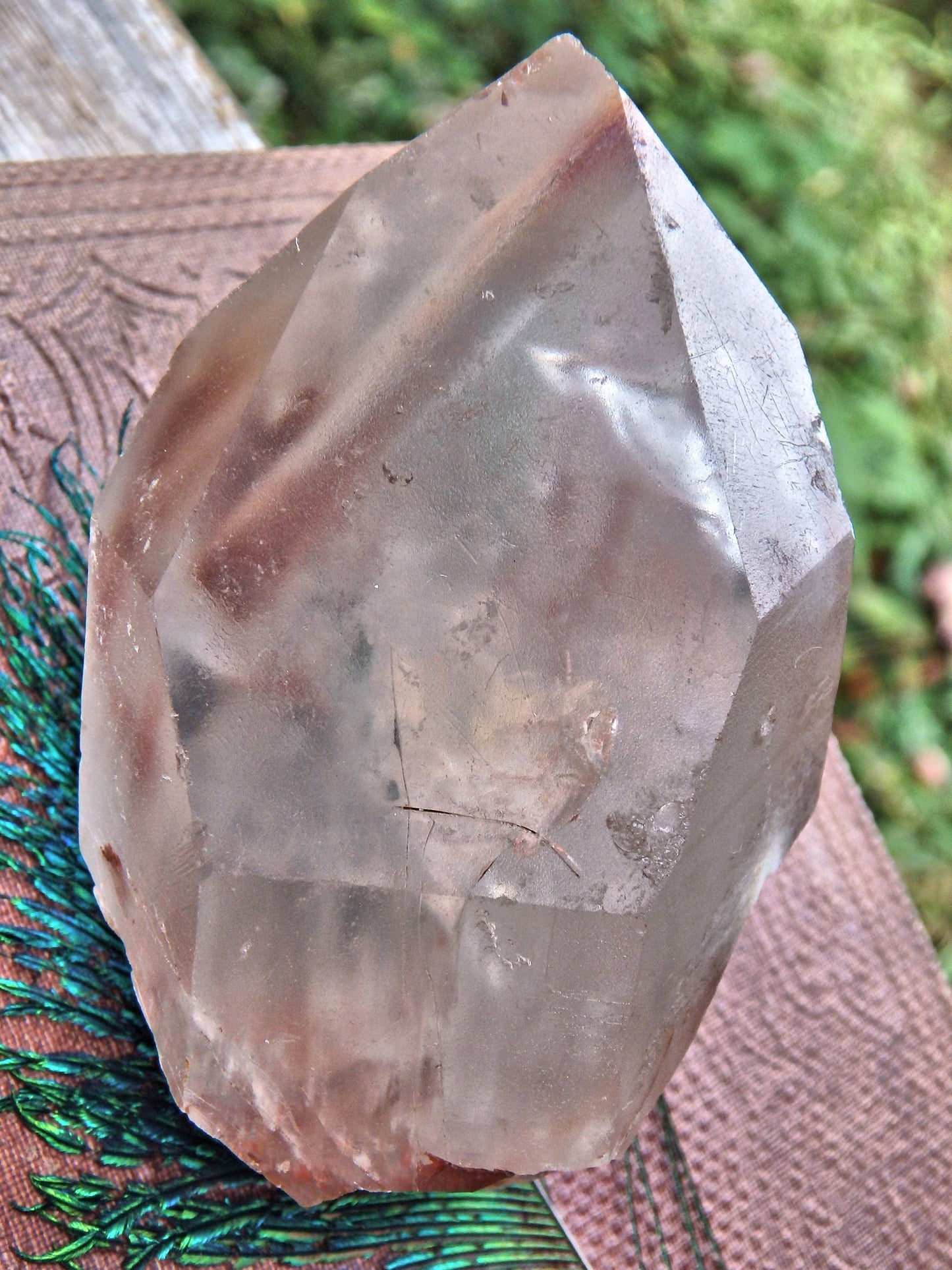 Captured in Time Lightening Cloud Angel Phantom Quartz Point From Brazil