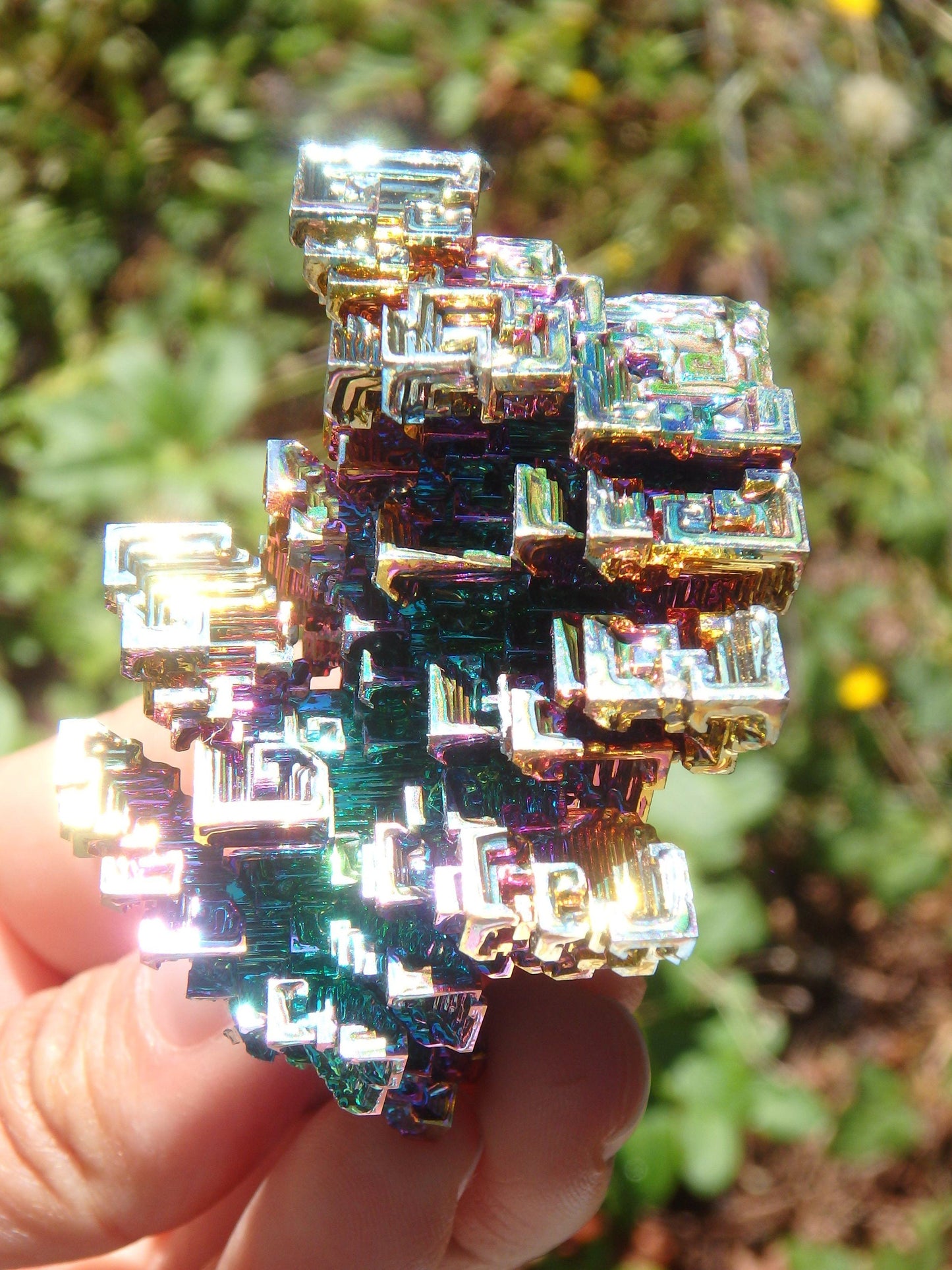 Dancing Rainbows 3D Structure Bismuth Specimen 1