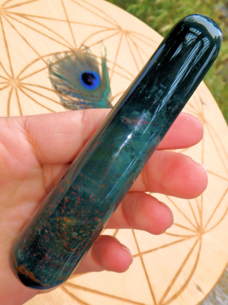 Healing Bloodstone Wand Carving 2 - Earth Family Crystals