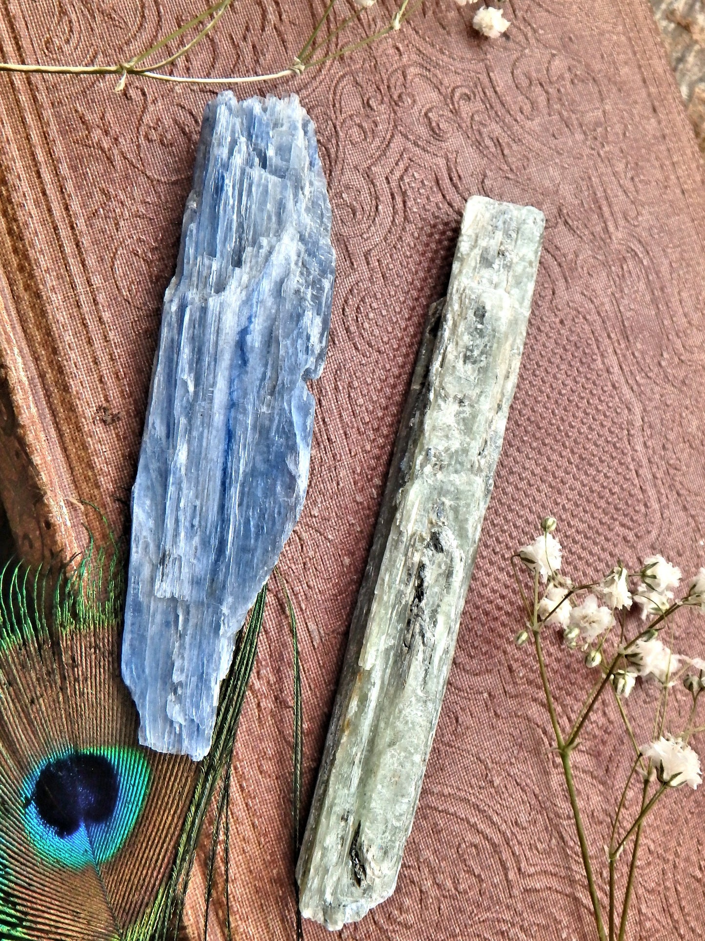 Set of 2 Blue & Green Kyanite Raw & Natural Healing Points - Metiz Tier Price