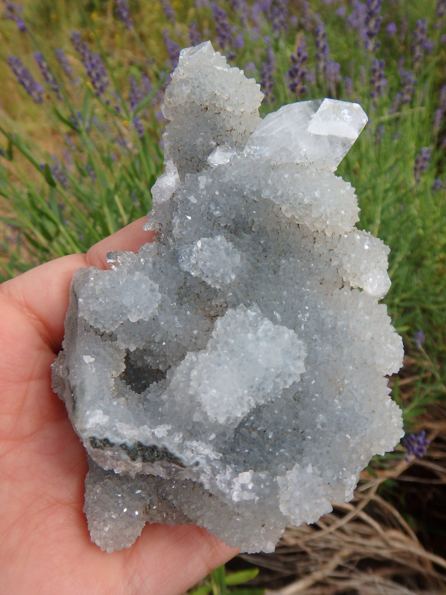 Incredible Sparkle Chalcedony With Clear Apophyllite Point Inclusions - Metiz Tier Price