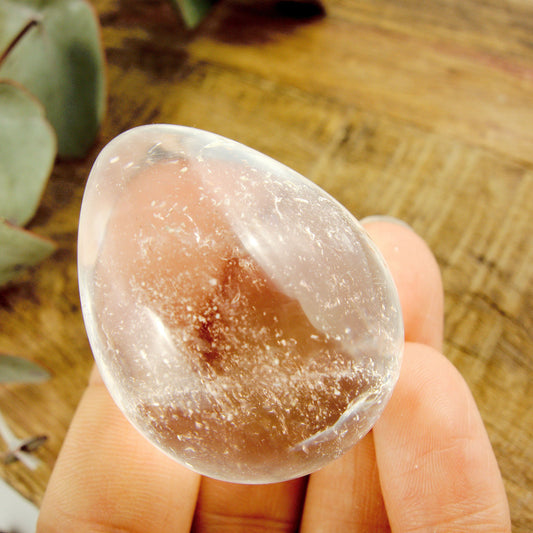 Adorable Hand Held Clear Quartz Egg Carving #3