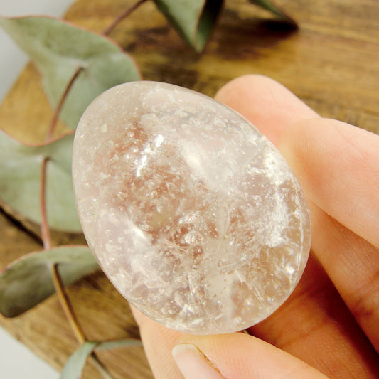 Adorable Hand Held Clear Quartz Egg Carving #2