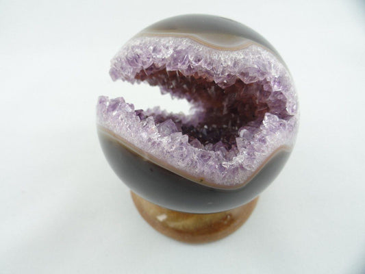 AMETHYST GEODE SPHERE From Uruguay (Includes Agate Stand) ~ Stone of Protection, Purification, Spirituality*
