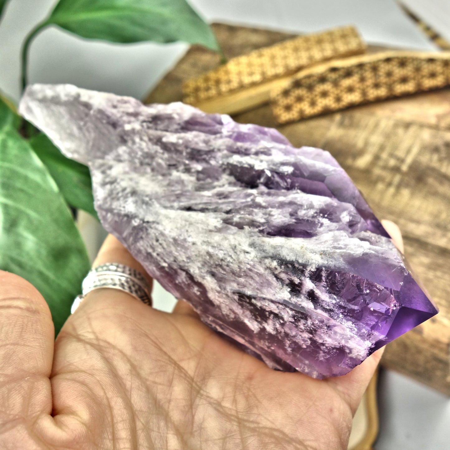 Incredible XL Elestial Phantom Amethyst Point Specimen From Bahia, Brazil
