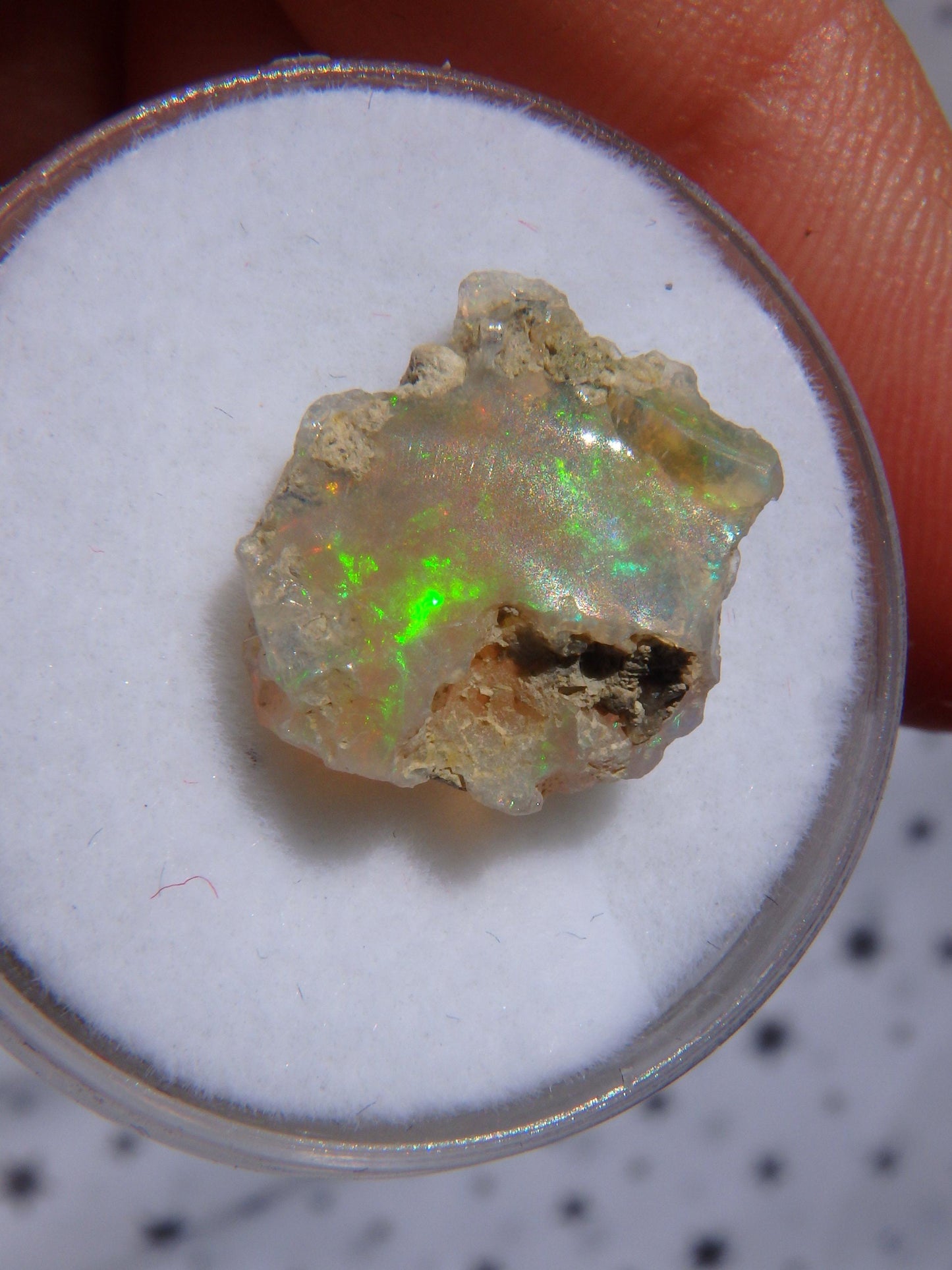 Beautiful Flashes Dainty Ethiopian Opal Raw Collectors Specimen 1
