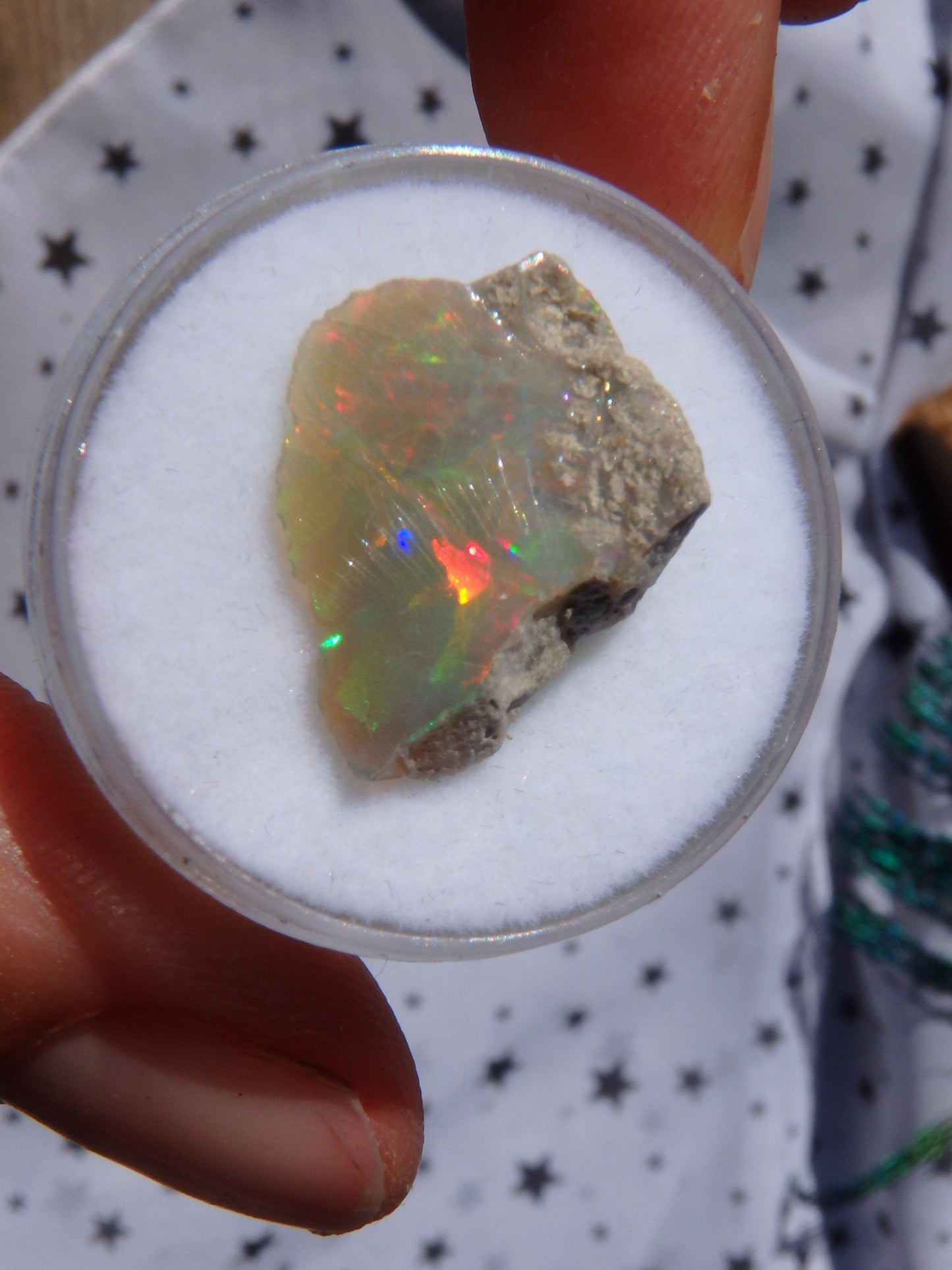 Beautiful Flashes Dainty Ethiopian Opal Raw Collectors Specimen 2