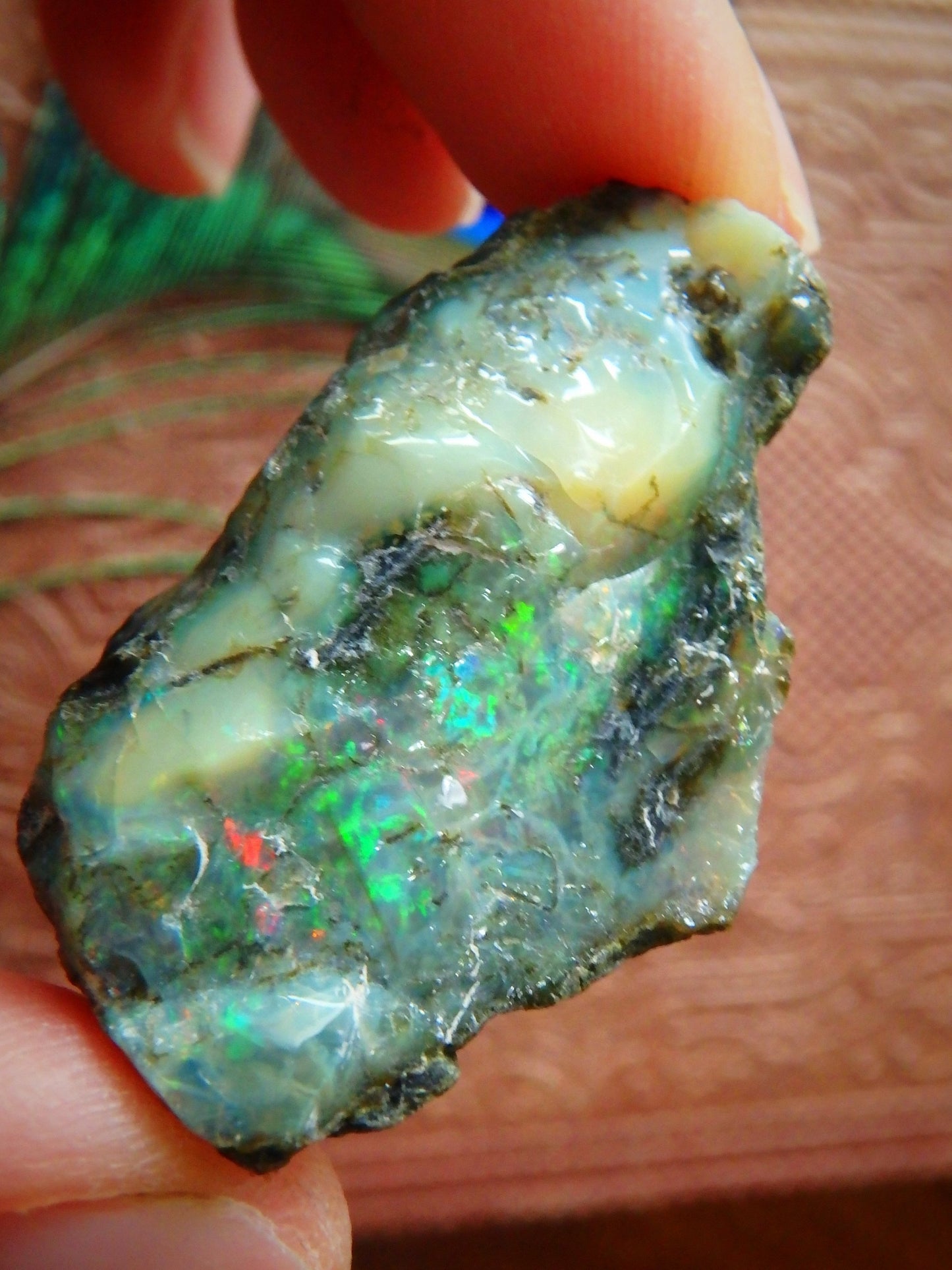 High Flash Unusual Formation Ethiopian Opal Collectors Specimen - Earth Family Crystals