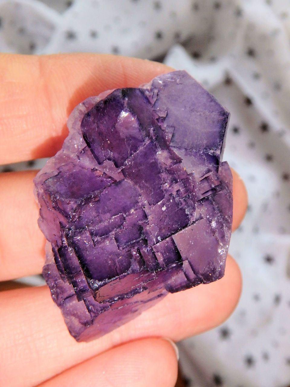 3D Contrast Midnight Purple Fluorite Cluster From Mexico