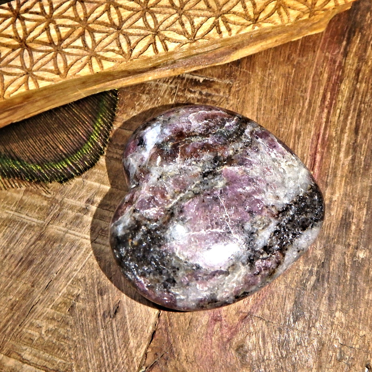 Rubellite & Milky Quartz Love Heart Carving 3