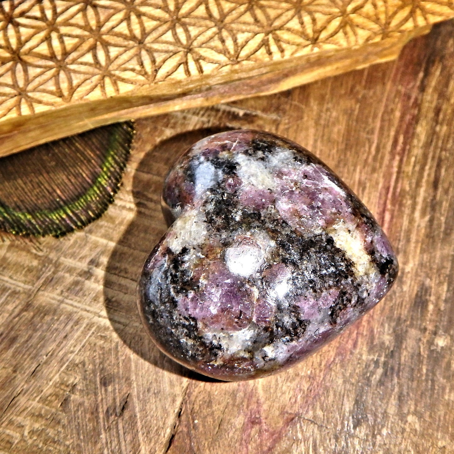 Rubellite & Milky Quartz Love Heart Carving 2