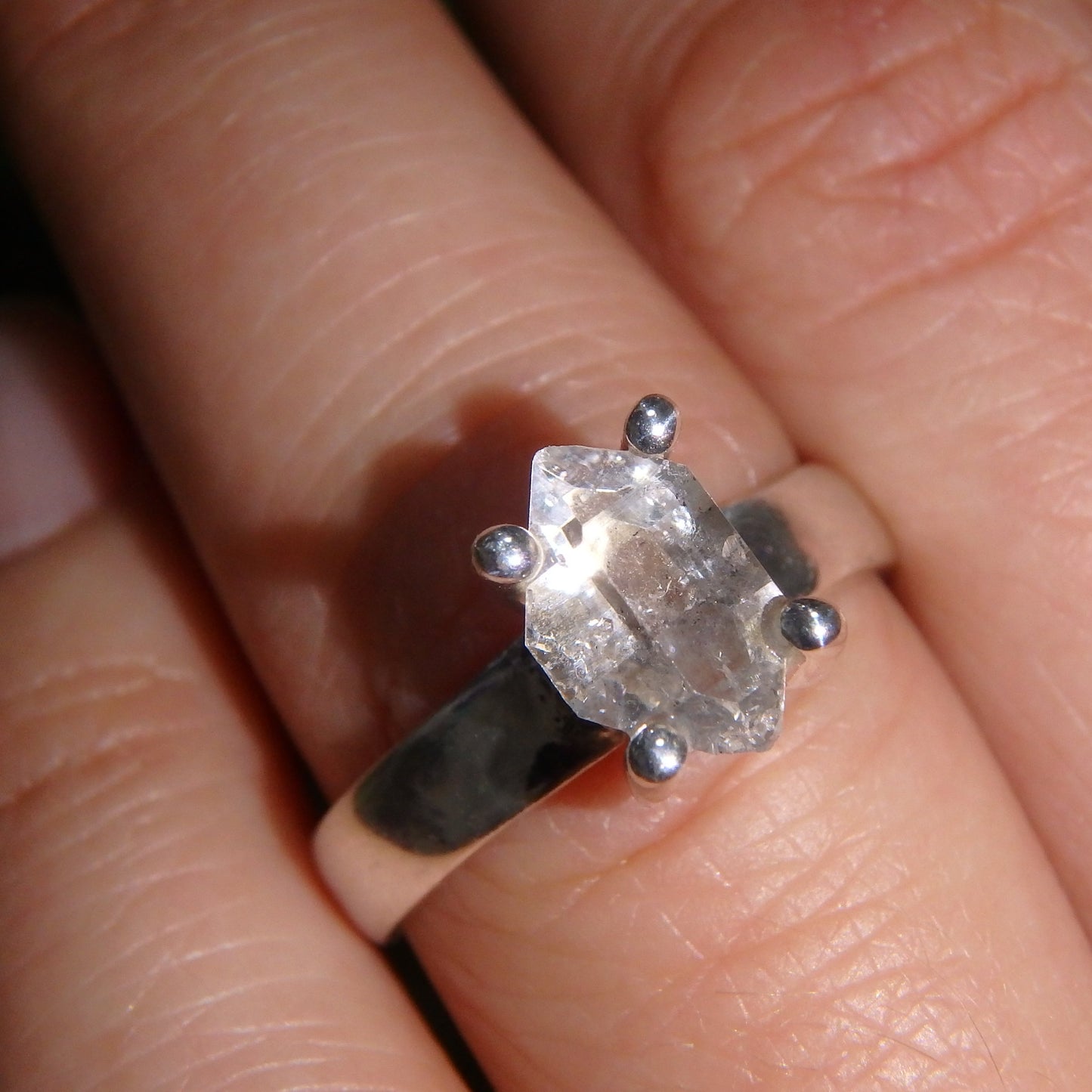 Gorgeously Set DT Herkimer Diamond Sterling Silver Ring (Size 7) - Earth Family Crystals