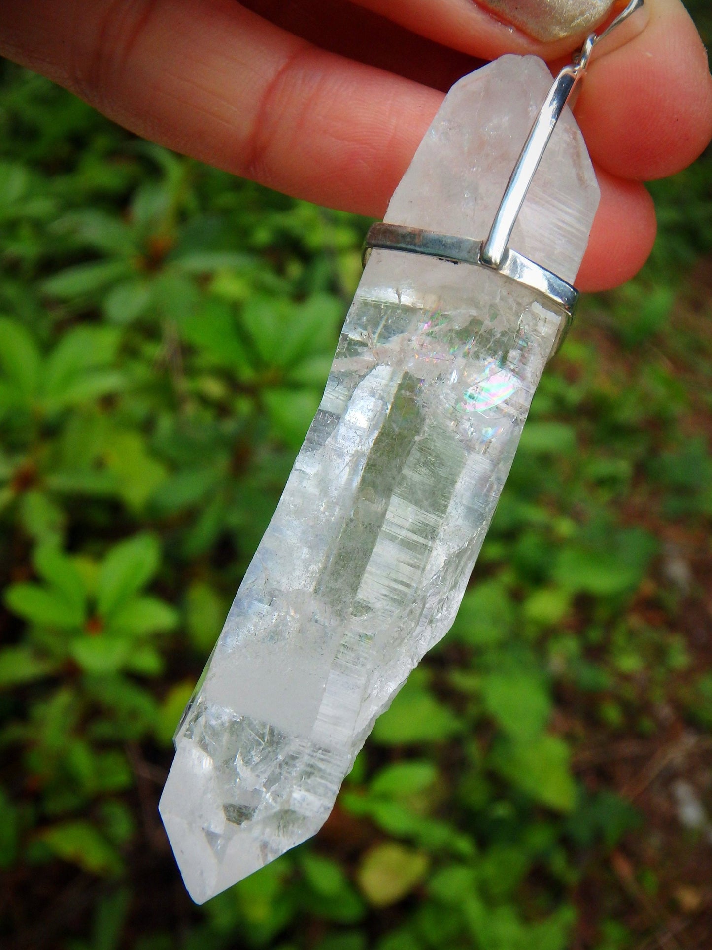 Chunky Statement Piece~DT Natural Himalayan Quartz Pendant With Baby Points & Self Healing In Sterling Silver (Includes Silver Chain)