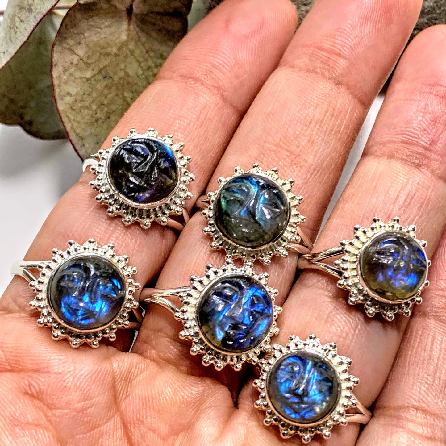 Amazing Tranquil Moon/Sun Goddess Labradorite Sterling Silver Ring (Sizes 6.5 - 11.5)