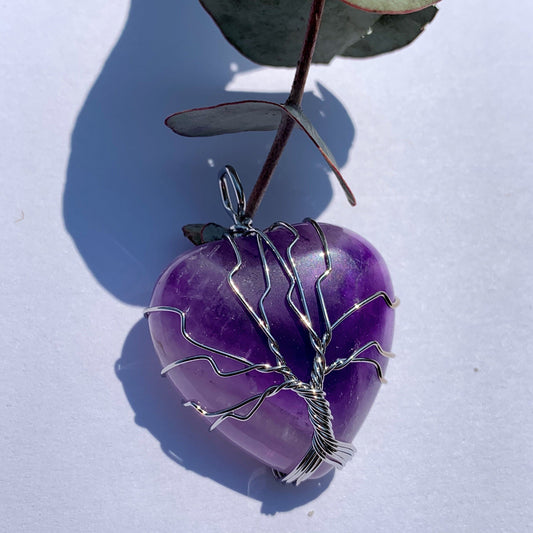 Amethyst Tree of Life Wire Wrapped Pendant #1