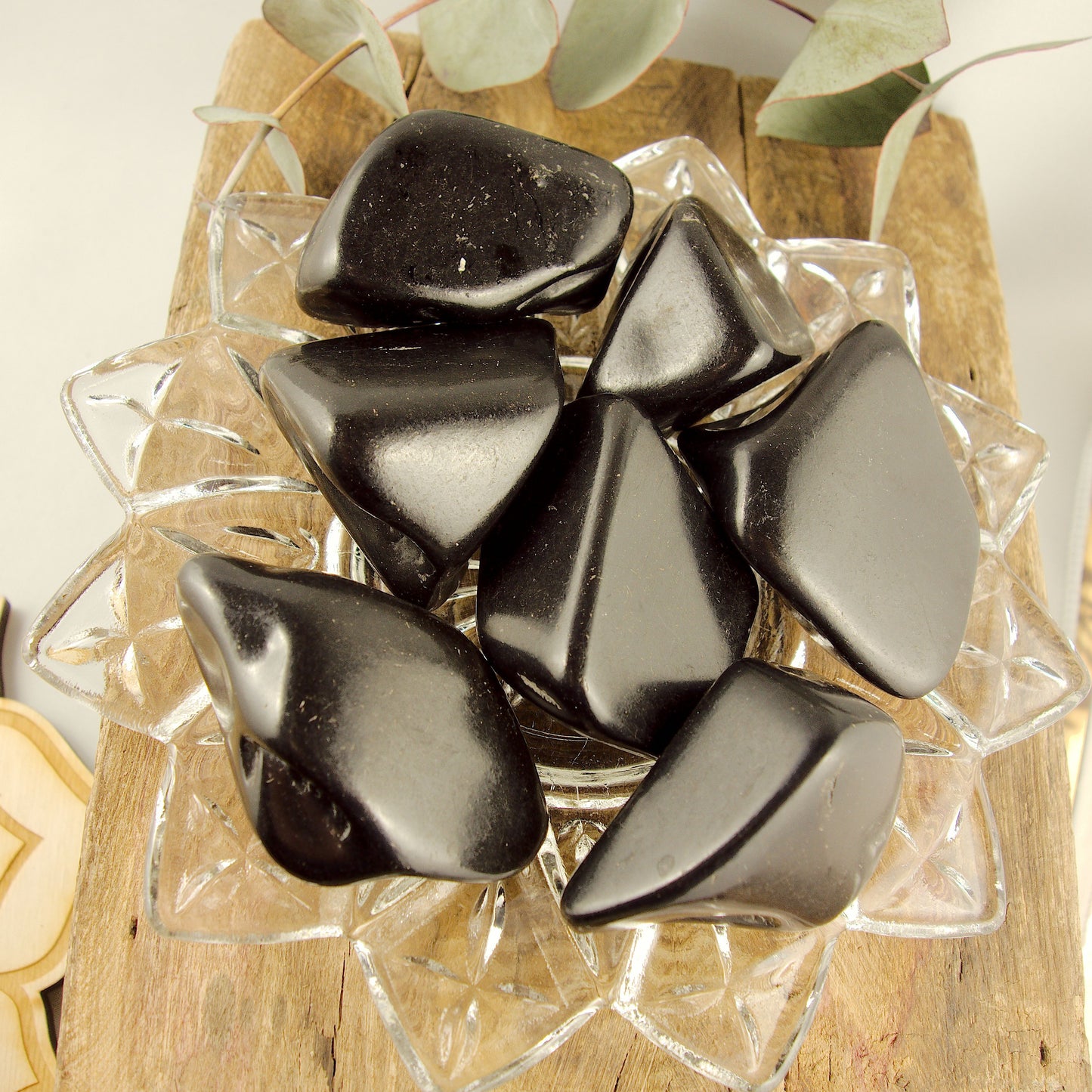 One Chunky Polished Jet Palm Stone -Ideal For Crystal Grids! - Earth Family Crystals
