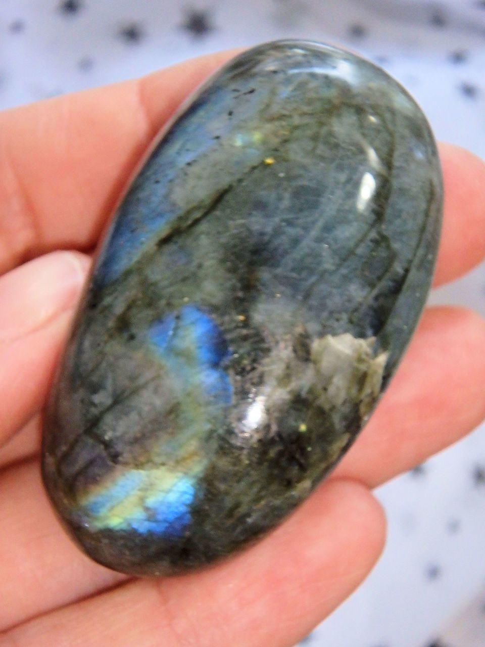 Blue Labradorite Polished Palm Stone 1