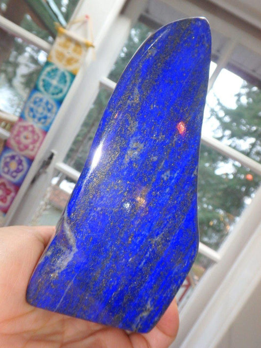 AA Grade Deep Cobalt Blue Large Lapis Lazuli Free Form Standing Specimen