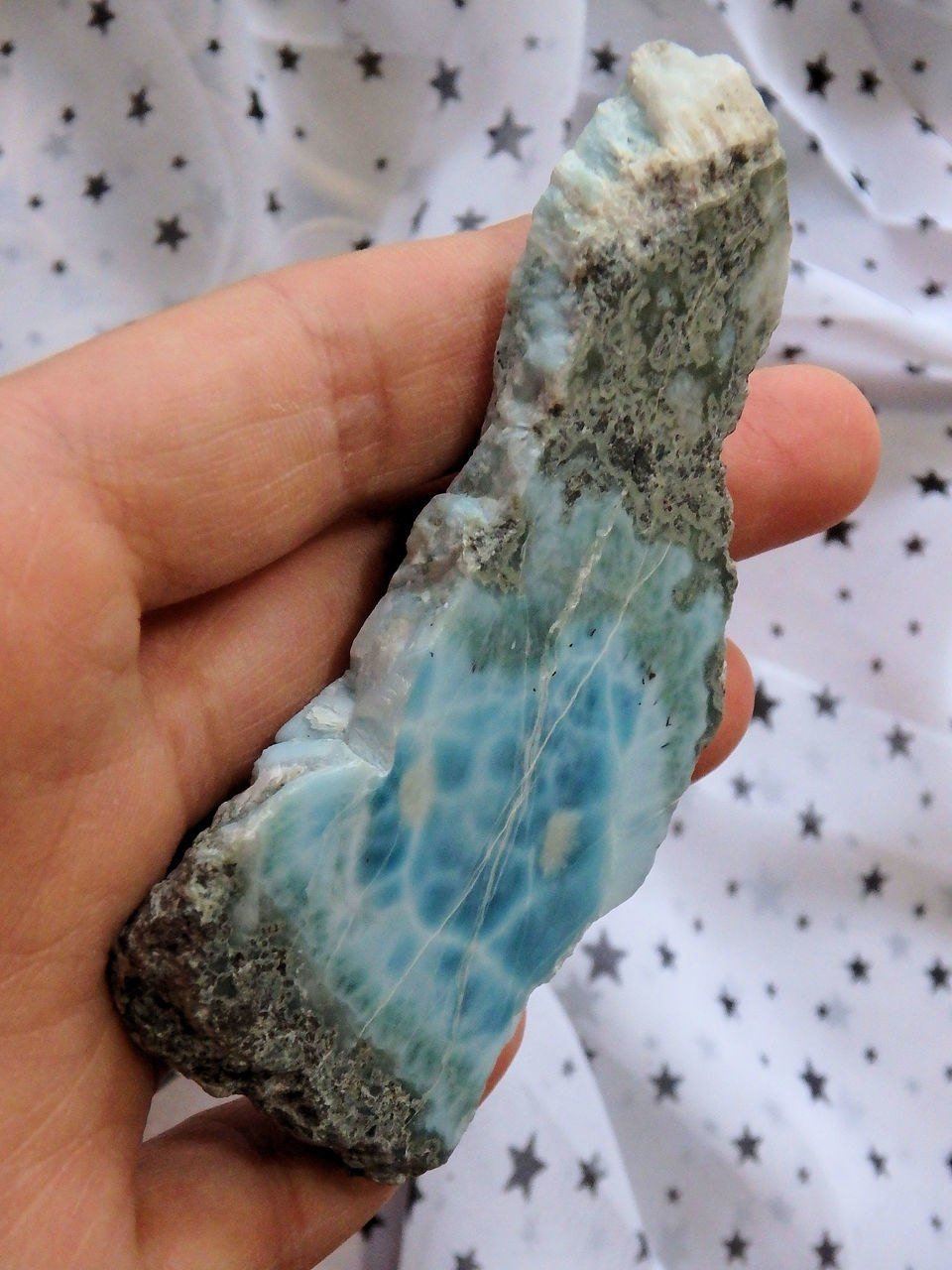 Lovely Blue Partial Polished Larimar Free Form Specimen - Earth Family Crystals