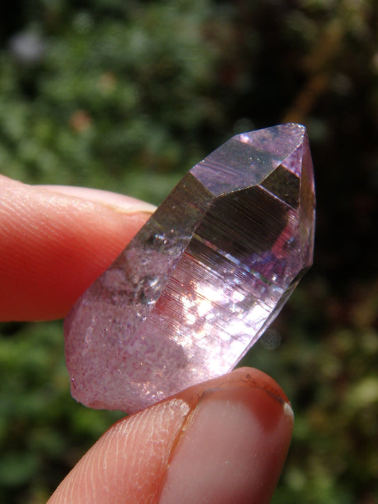 Adorable Dainty Rose Aura Colombian Lemurian Quartz Point 4