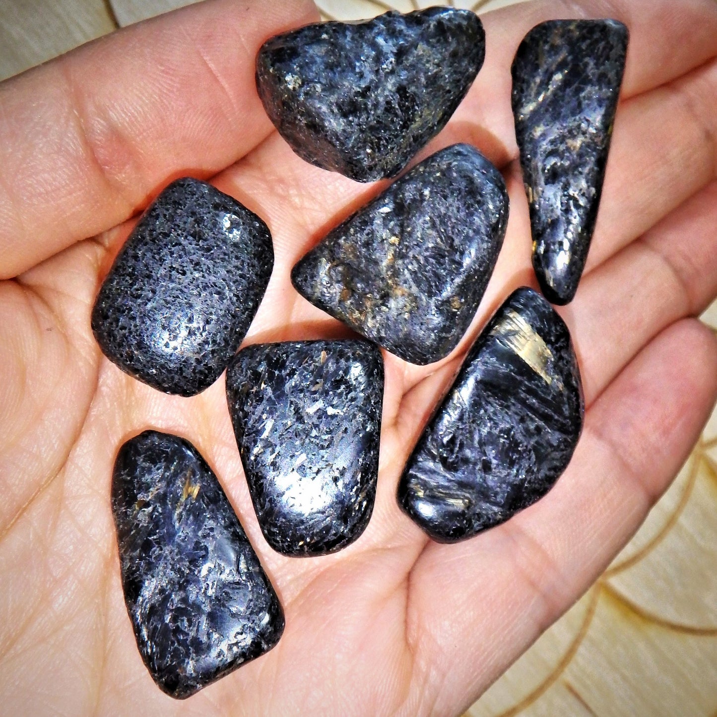 Set of 2 Genuine Greenland Nuummite Tumbled Pocket Stones