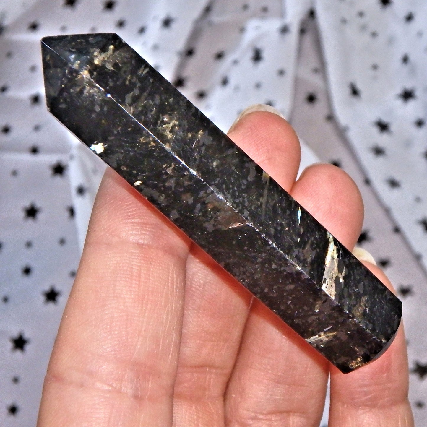 Powerful Genuine Greenland Nuummite Wand Carving