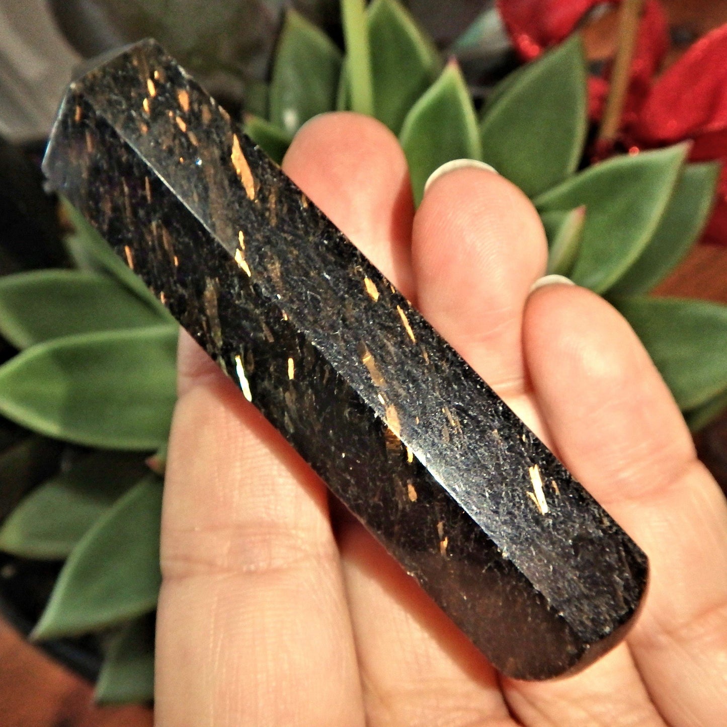 Chunky Genuine Greenland Nuummite Healing Wand 1
