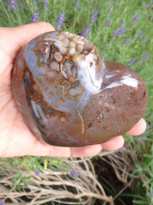 Amazing & Very Rare Unpolished Orbs 3D Depth Ocean Jasper Heart