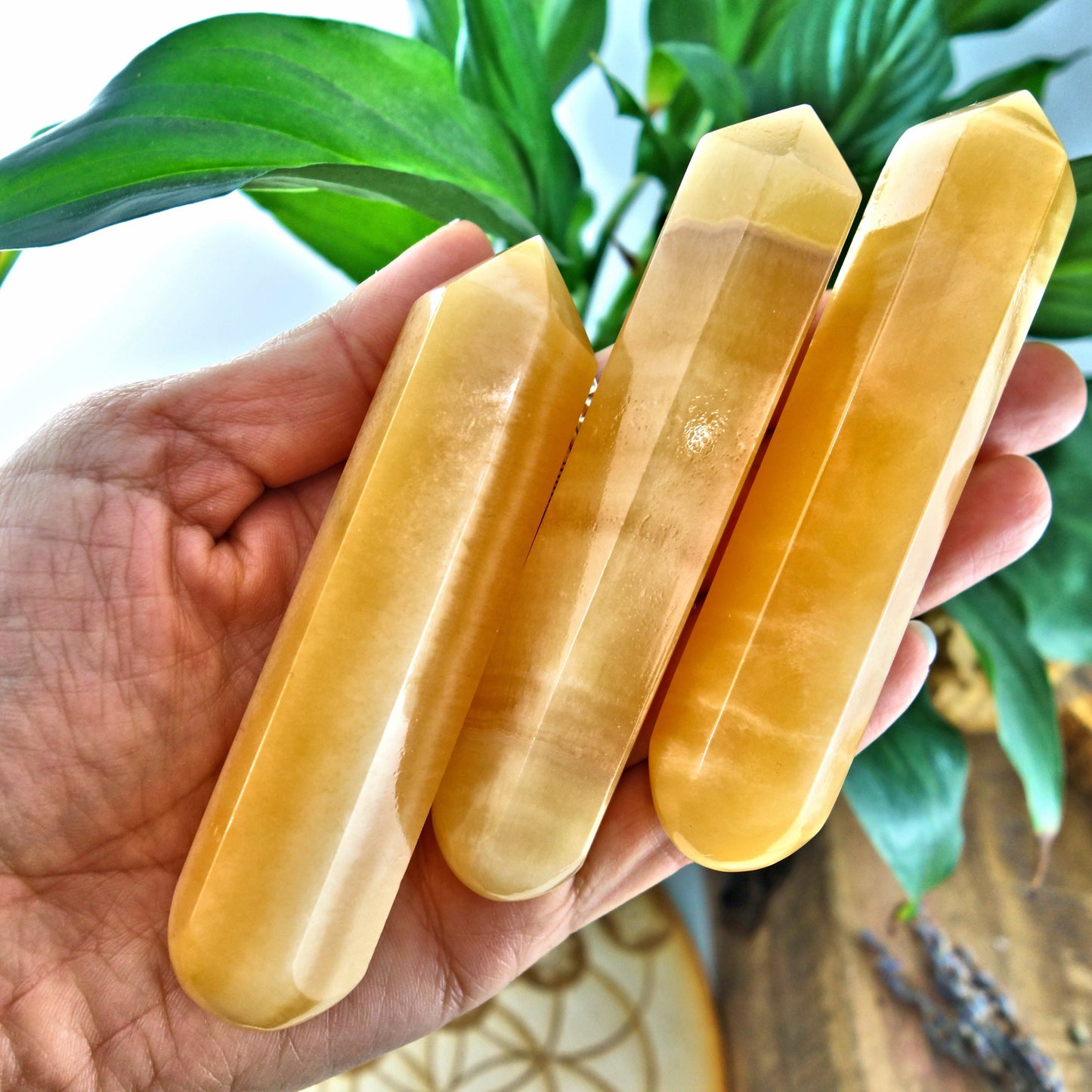 Creamsicle Orange Calcite Polished Wand Ideal for Sacral Chakra Healing