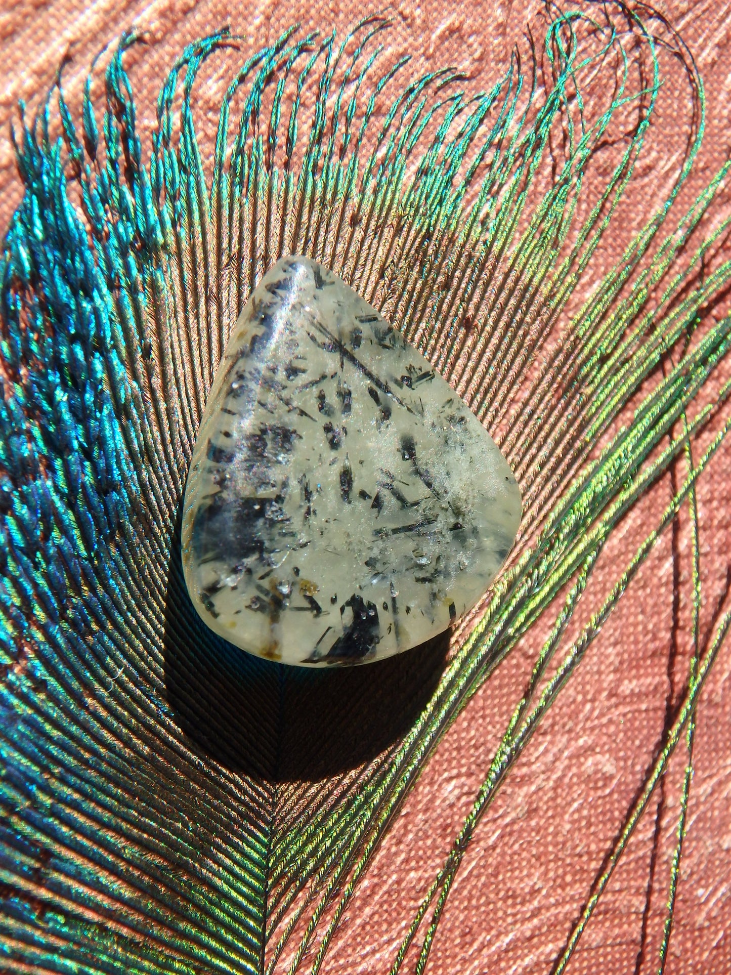 Mint Green Prehnite With Epidote Thread Inclusion Cabochon 4 - Earth Family Crystals