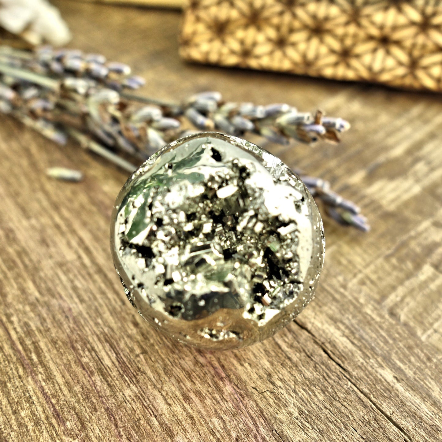 Adorable Mini Pyrite Sphere With Sparkling Caves