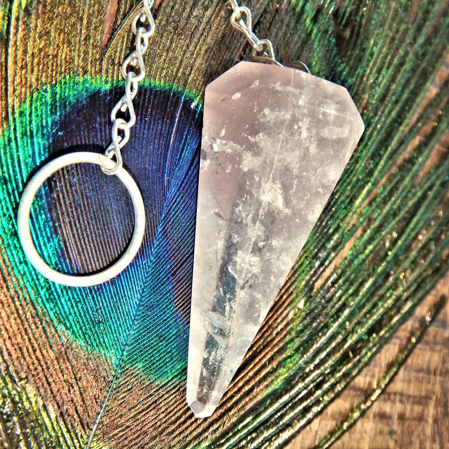 Cloud of Lithium Included Quartz Pendulum Perfect for Dowsing
