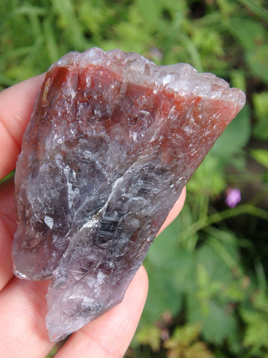 Amazing Quartz Elestial Druzy Capped Red Amethyst Point From Brazil
