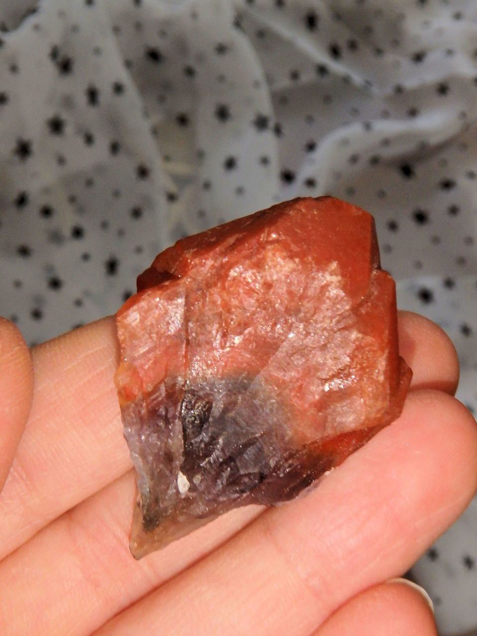 Blood Red Tipped Red Amethyst Hand Held Point