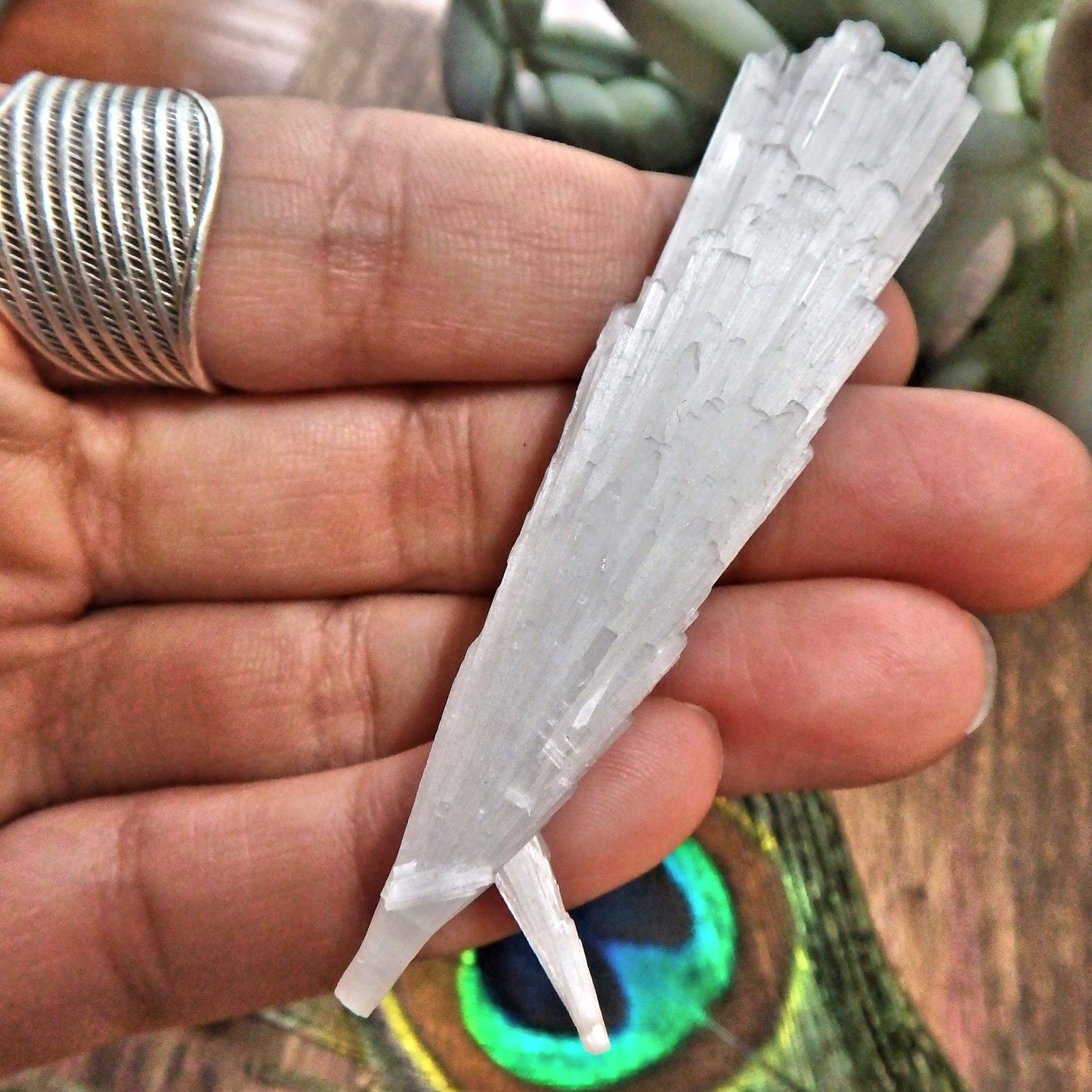 High Sheen Natural Scolecite Point Specimen From India 2