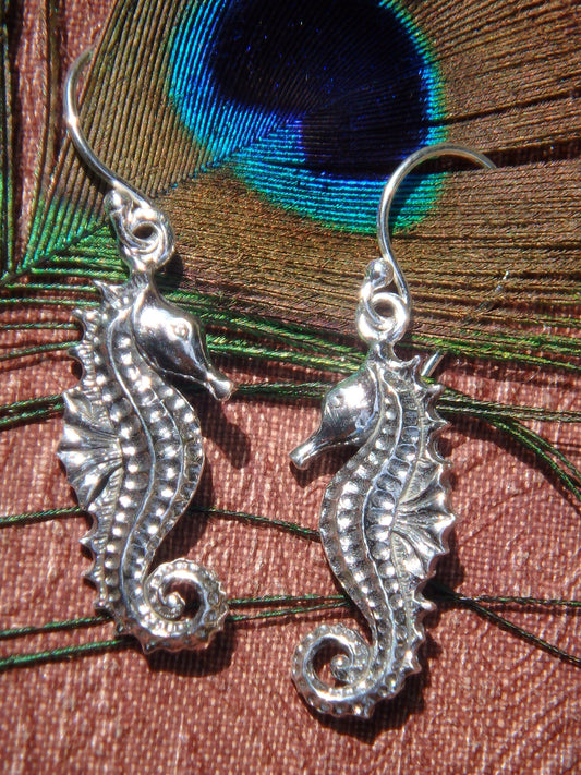 Adorable Seahorse Earrings in Sterling Silver 1