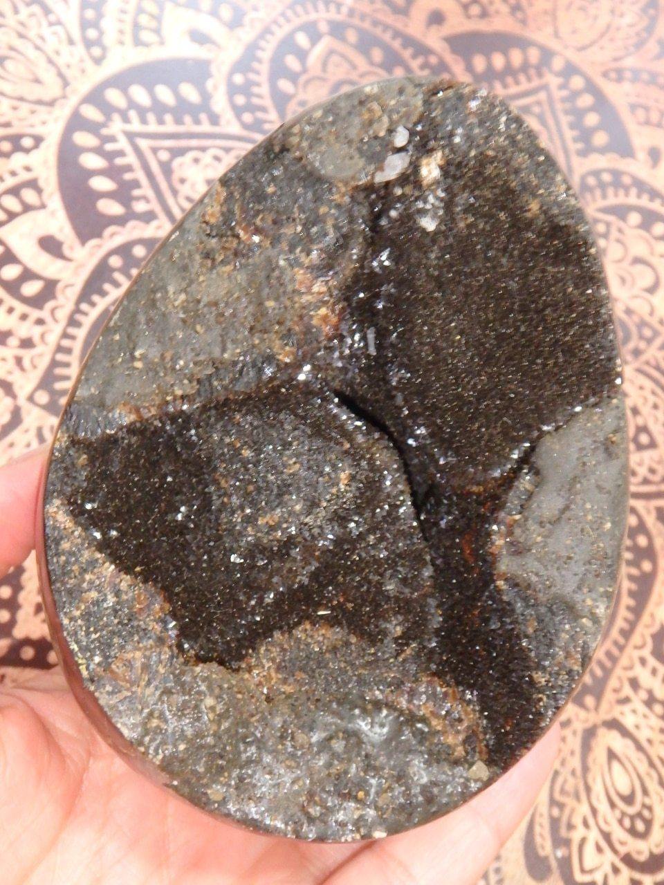 Great Display Piece! Large Septarian Dragon Egg With Caves - Earth Family Crystals