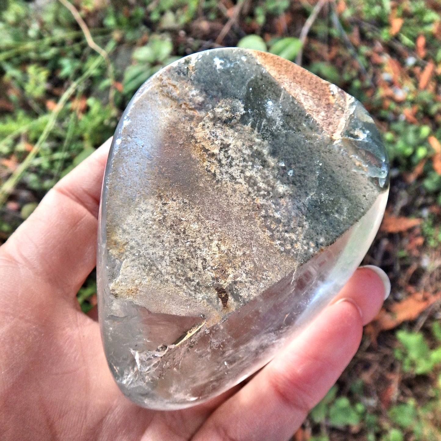 Optical Large Shamanic Dream Stone Seer Quartz Partially Polished From Brazil