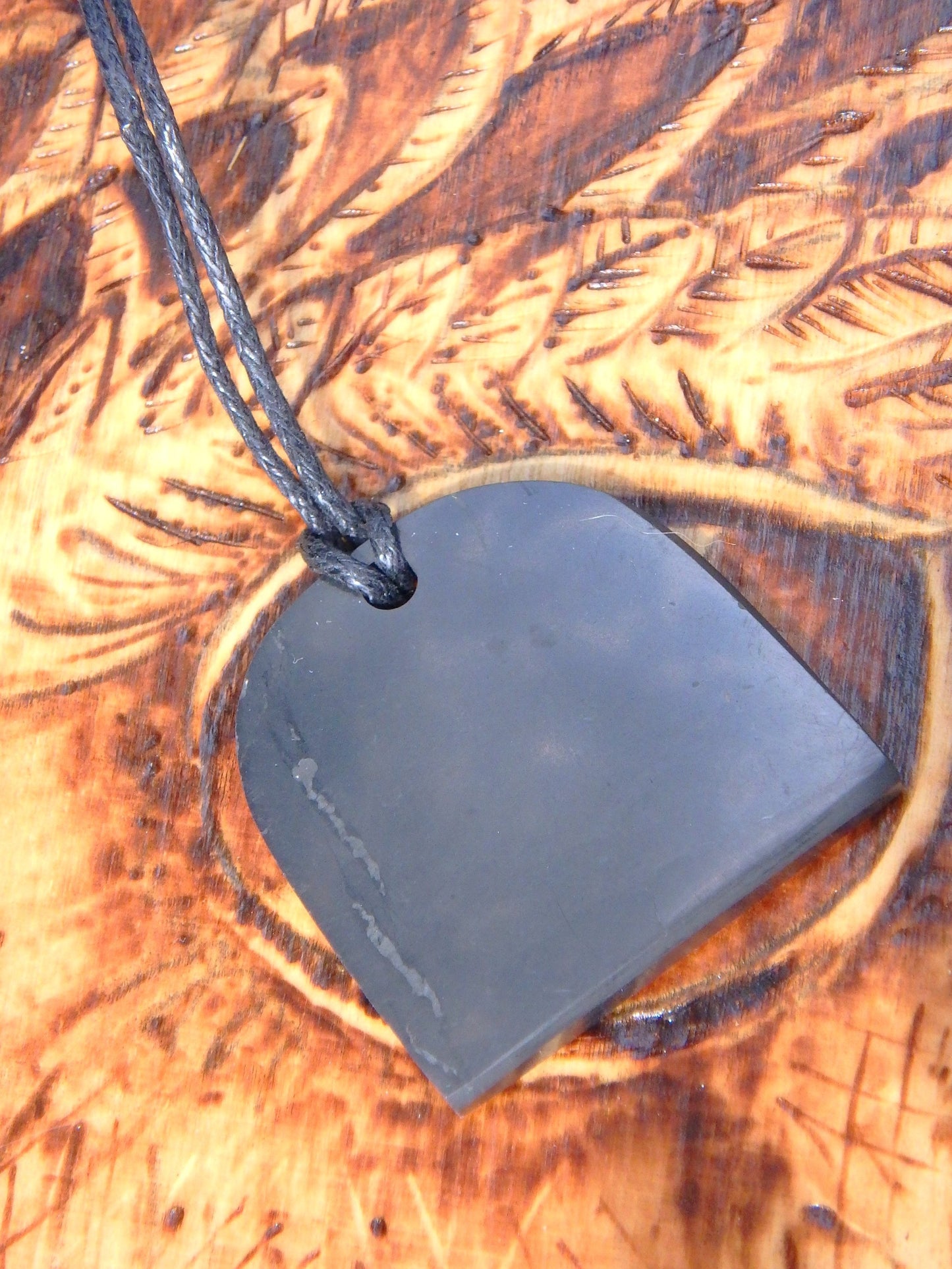 EMF Protection Shungite Pendant on Cotton Cord 1 - Earth Family Crystals