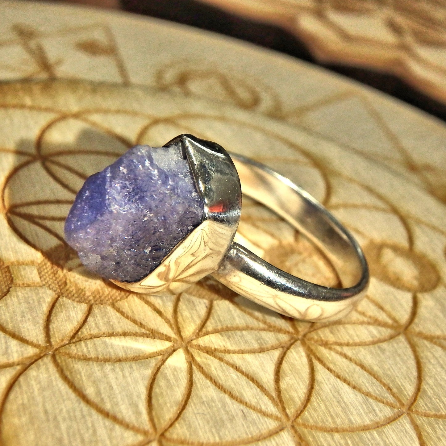 Healers Raw Tanzanite Sterling Silver Ring (Size 8) - Earth Family Crystals