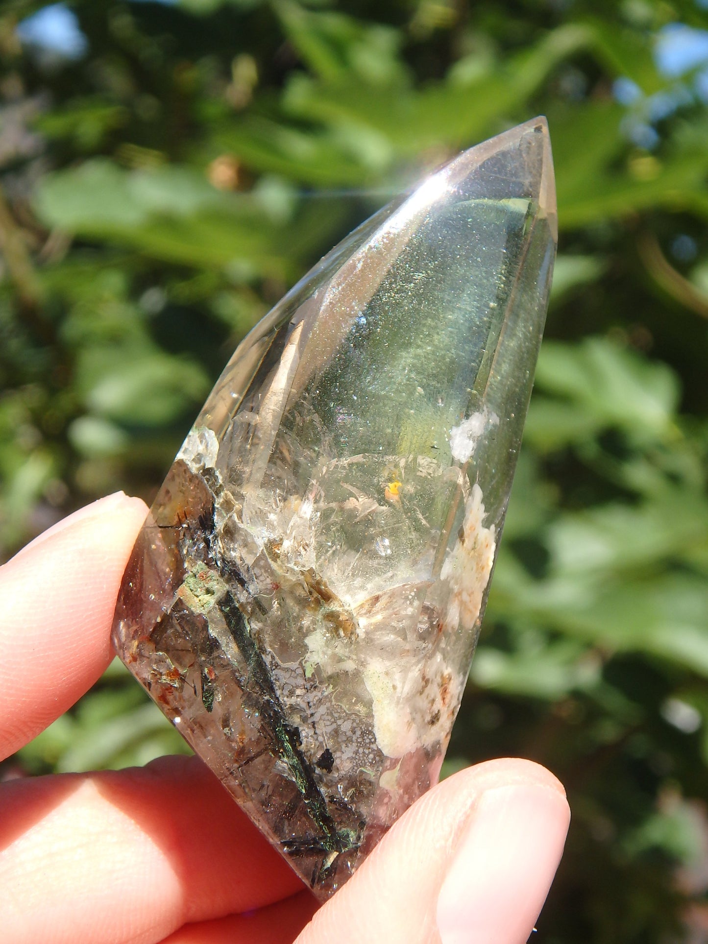 Gorgeous Himalayan Tourmalated Quartz Standing Specimen From India 2 - Earth Family Crystals