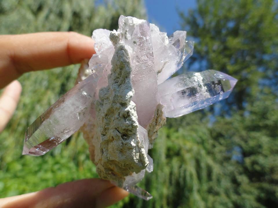 Clear Purple VERA CRUZ AMETHYST Points On Intricate Matrix