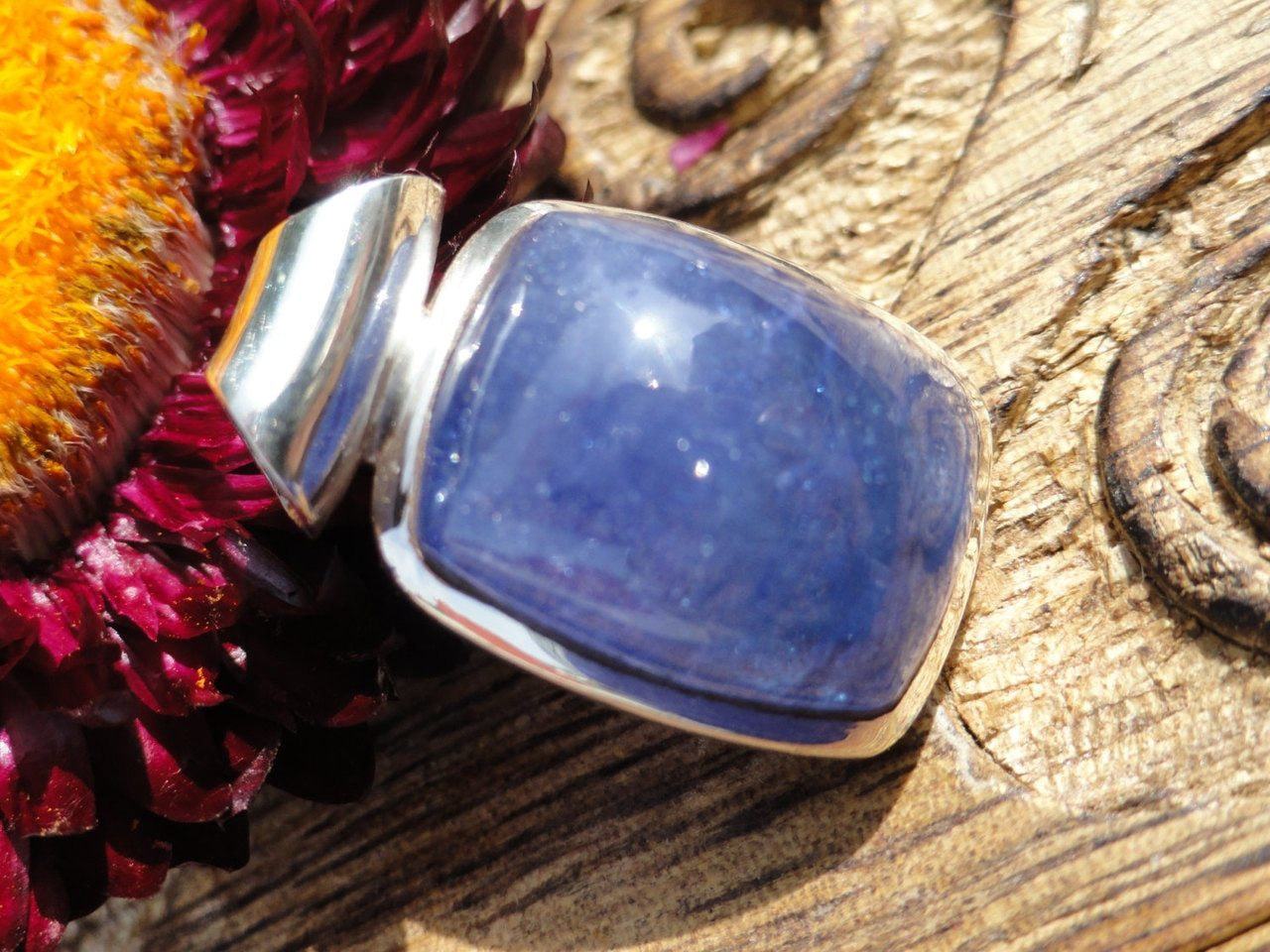Electric Blue TANZANITE PENDANT In Sterling Silver * Includes Free Silver Chain