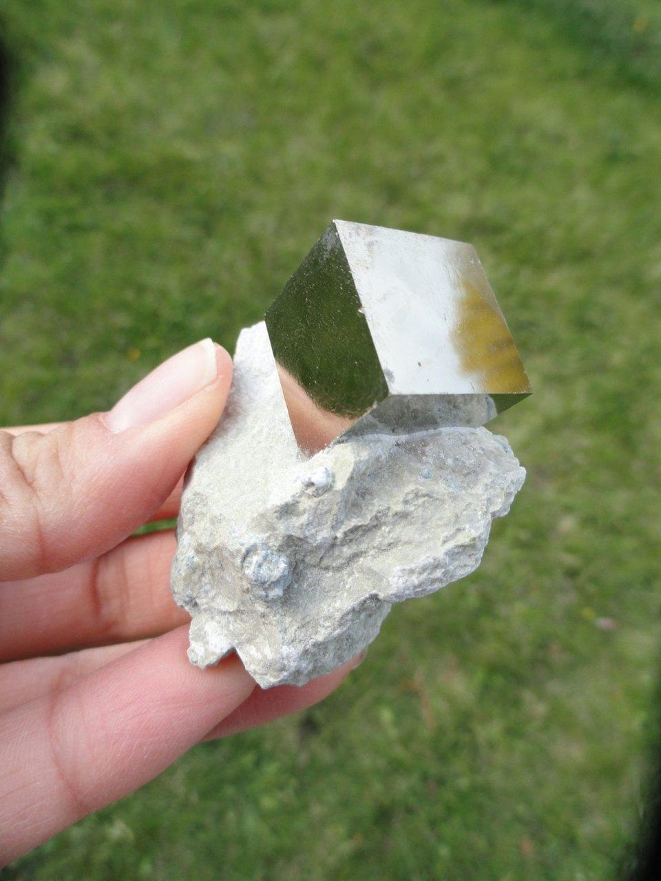 Amazing Natural Pyrite Cube in Matrix*