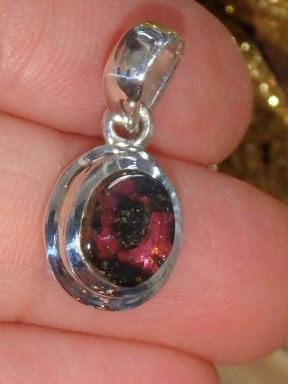 Divine Dainty Polished Pink Tourmaline Pendant in Sterling Silver (Includes Silver Chain)